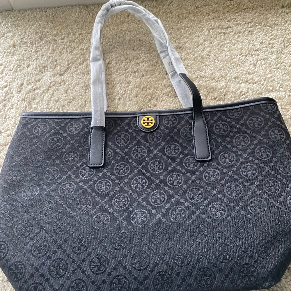 Black Patterned Tote Bag